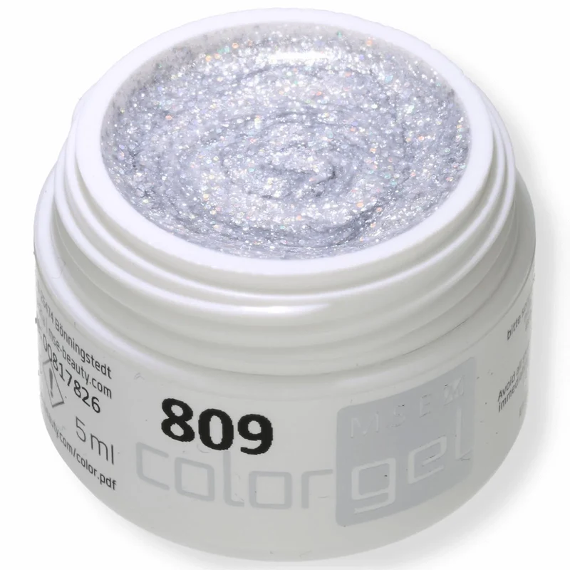 #809 Premium-GLITTER Color Gel 5ml Silber