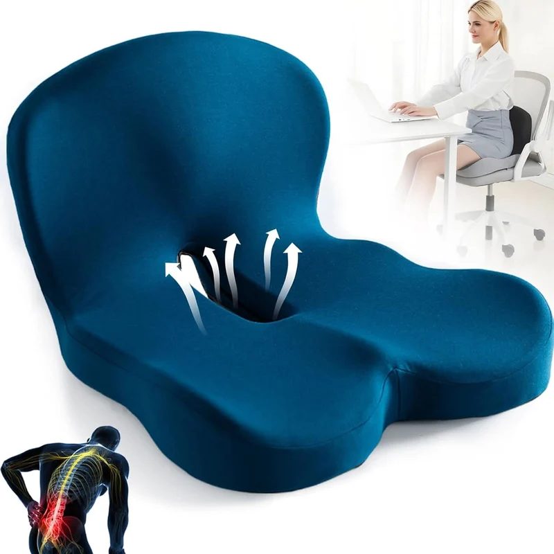 Sitzkissen, Ergonomisches Memory Foam Sitzkissen, Druckentlastend & Rutschfest