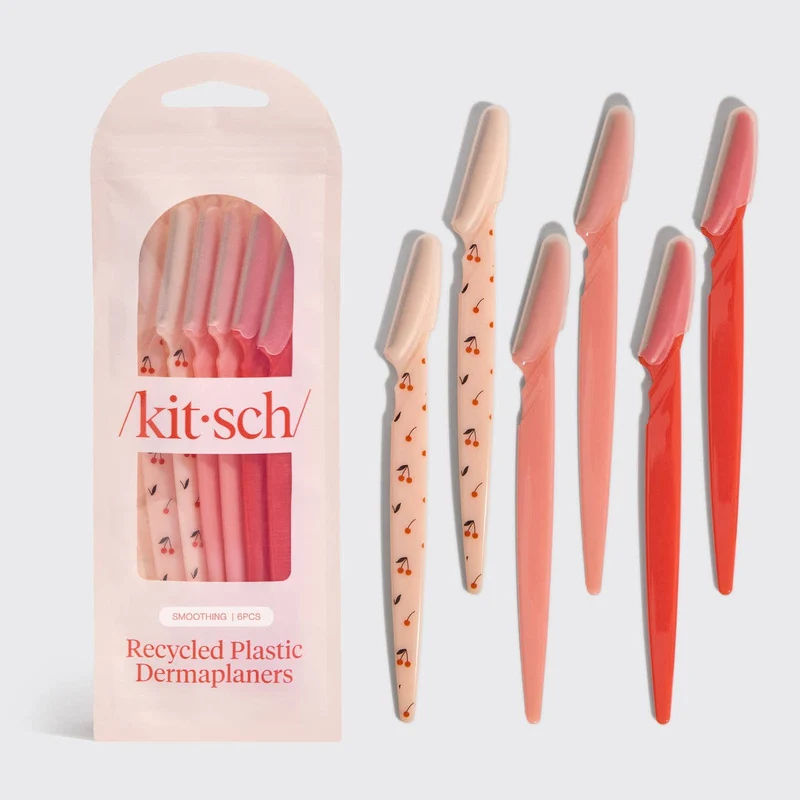 KITSCH Recycled Plastic Dermaplaners 6pc Set - Asstd Cherry Blossom