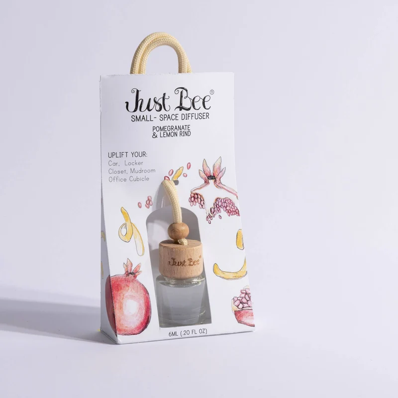 JUST BEE Small-Space Hanging Diffuser - Pomegranate & Lemon Rind