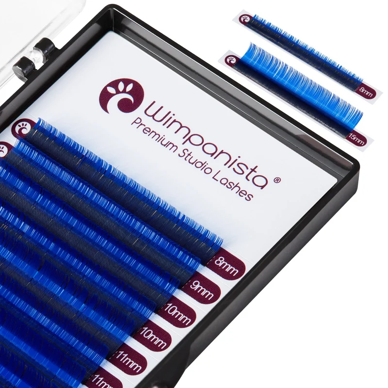 Farbige Wimpern D Curl 0.07 mm Mix 8-15 mm Blau