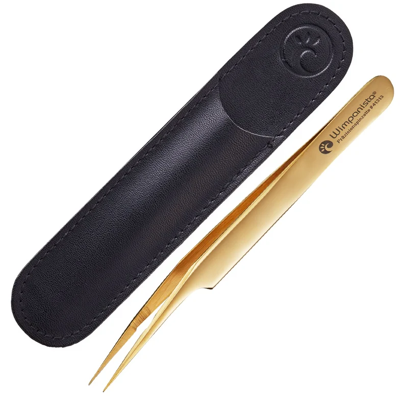 Wimpernpinzette leicht gebogen. Wimpanista Präzisionspinzette #41313