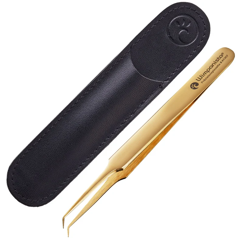 Wimpernpinzette gebogen. Wimpanista Präzisionspinzette #41307