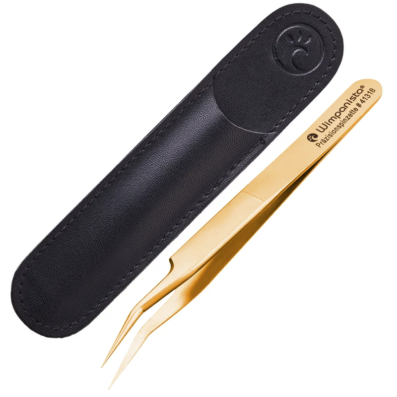 Wimpernpinzette gebogen. Wimpanista Präzisionspinzette #41318