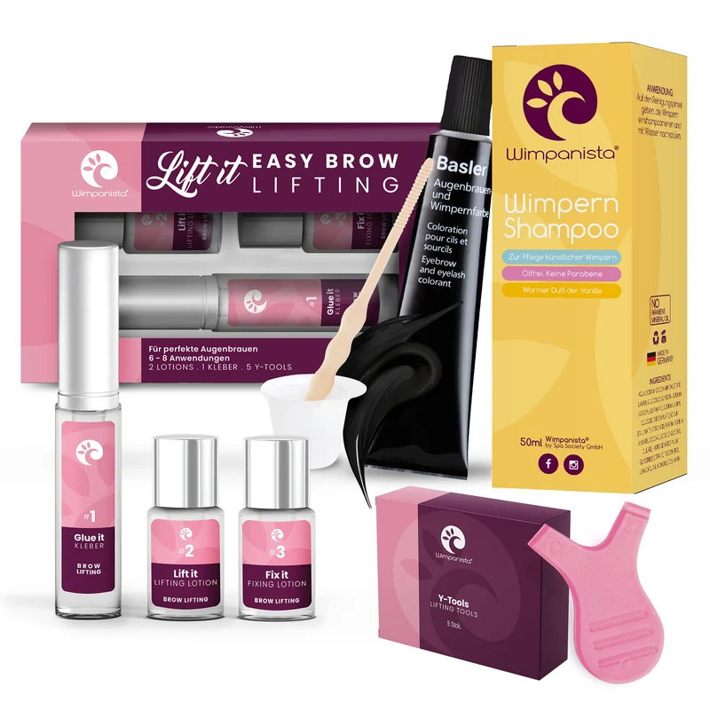 Brow Lifting Set PRO. Browlifting Kit & Augenbrauenfarbe im Set. 4 Farben