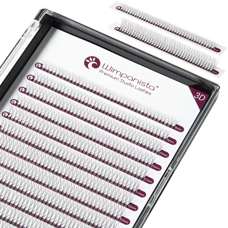 3D Wimpernfächer D Curl 0.07 mm 8-14 mm. 480 Fächer Maxi Mix. Kurze Füßchen