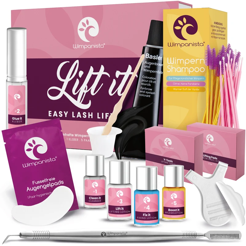 Wimpernlifting Set PRO. Lifting Kit & Wimpernfarbe im Set. 4 Farben