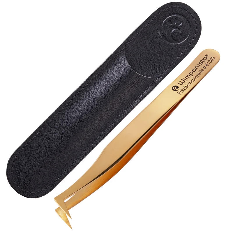 Wimpernpinzette gebogen. Wimpanista Volumen Präzisionspinzette #41303