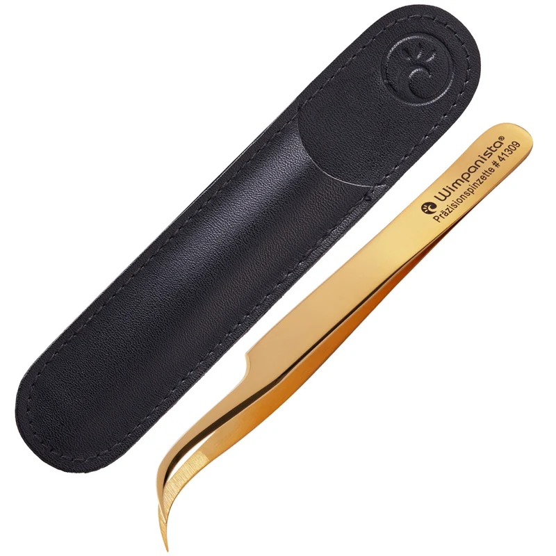 Wimpernpinzette gebogen. Wimpanista Präzisionspinzette #41309