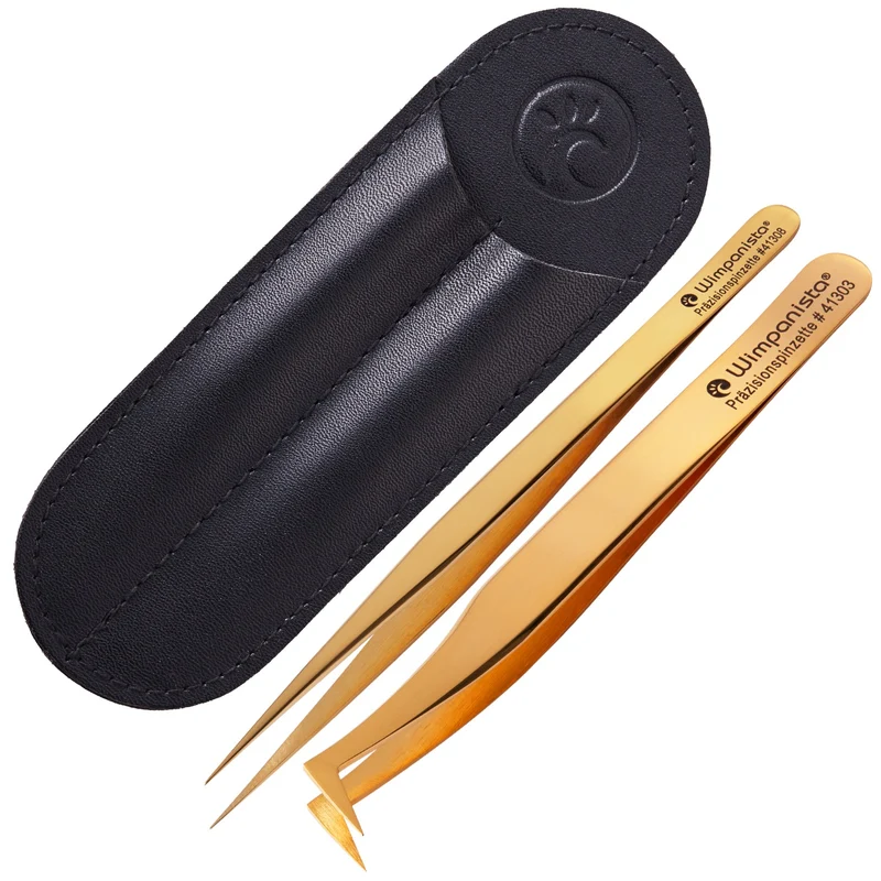 2 Wimpanista Präzisions Wimpernpinzetten im Set (Gerade & Volumen)