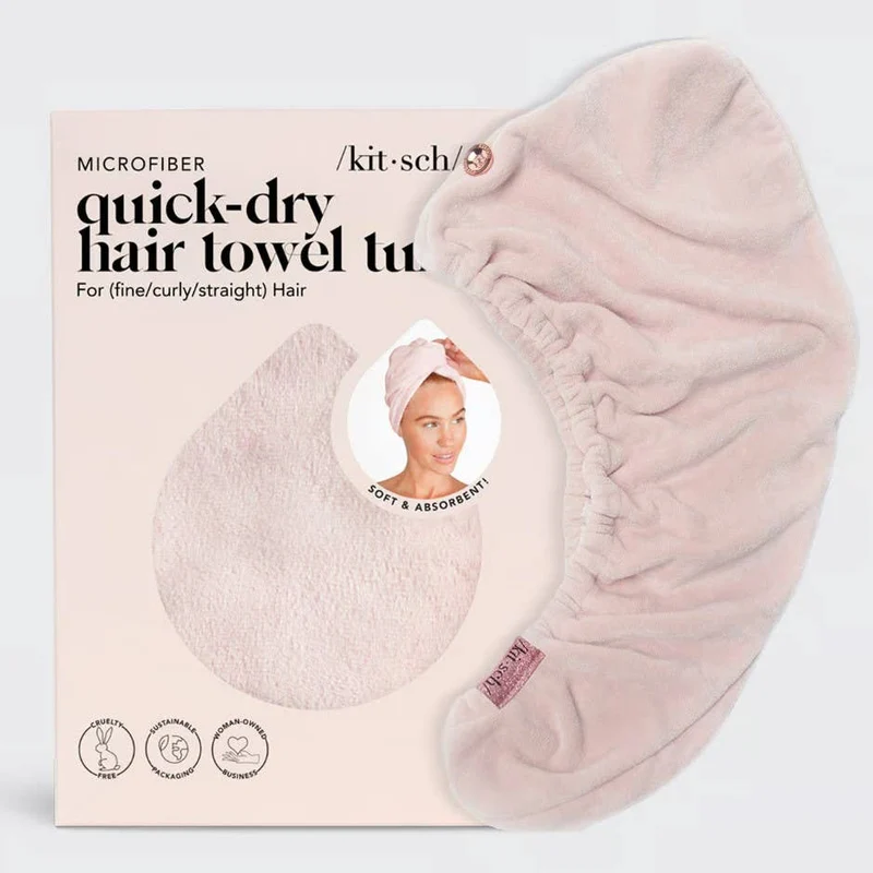 KITSCH Quick Dry Hair Towel - Blush