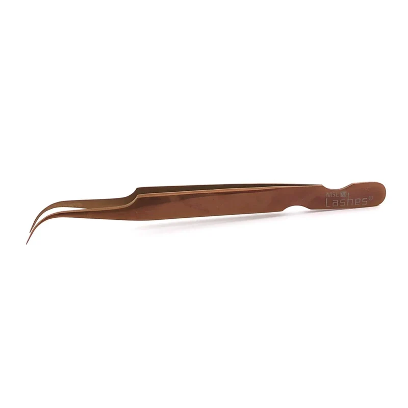 MSE Lashes: Strong Curved Pinzette, "Rose Gold"