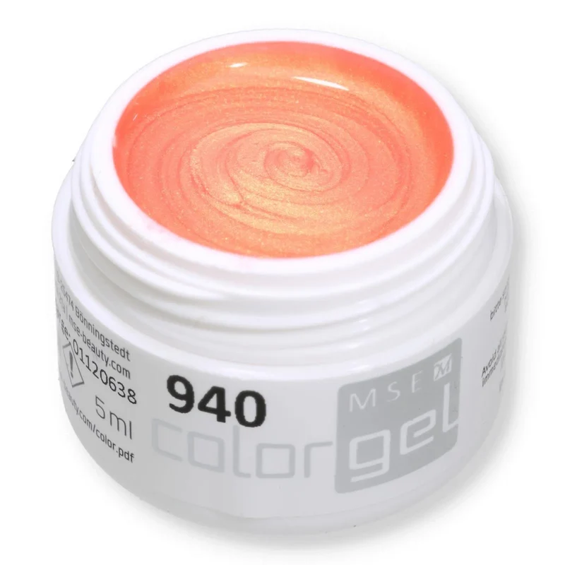 #940 EFFEKT Farbgel 5ml Rosamit gold orangenem feinglitter