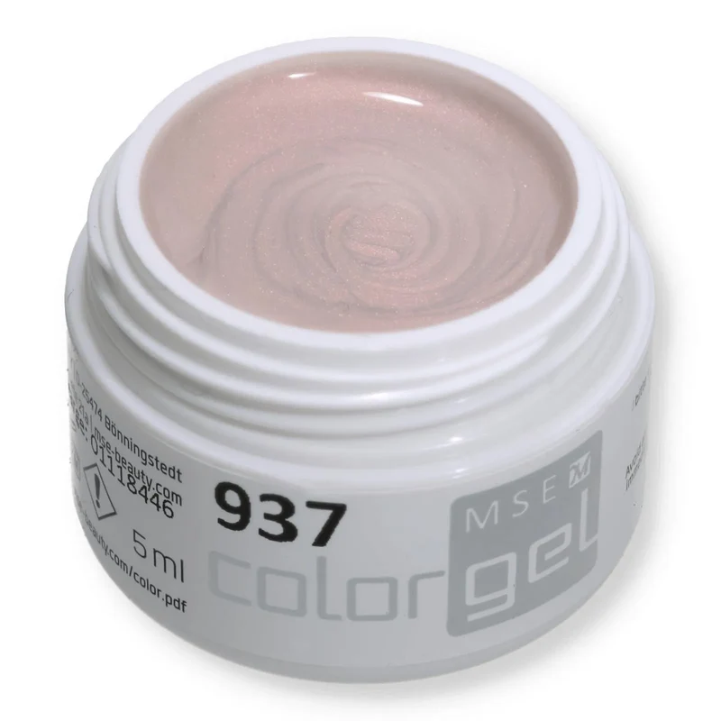 #937 Effekt Farbgel 5ml Beige mit zartem rosa irisierendem Glitzer
