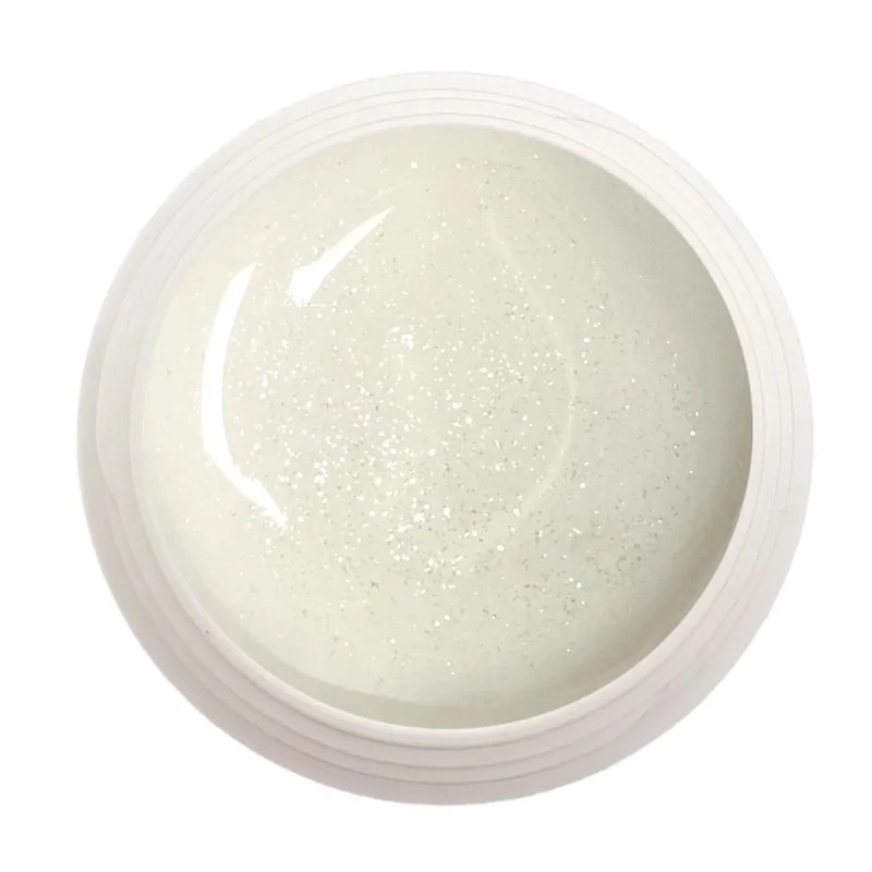 #910 Premium-GLITTER Color Gel 5ml Weiss feines Multicolorglitter