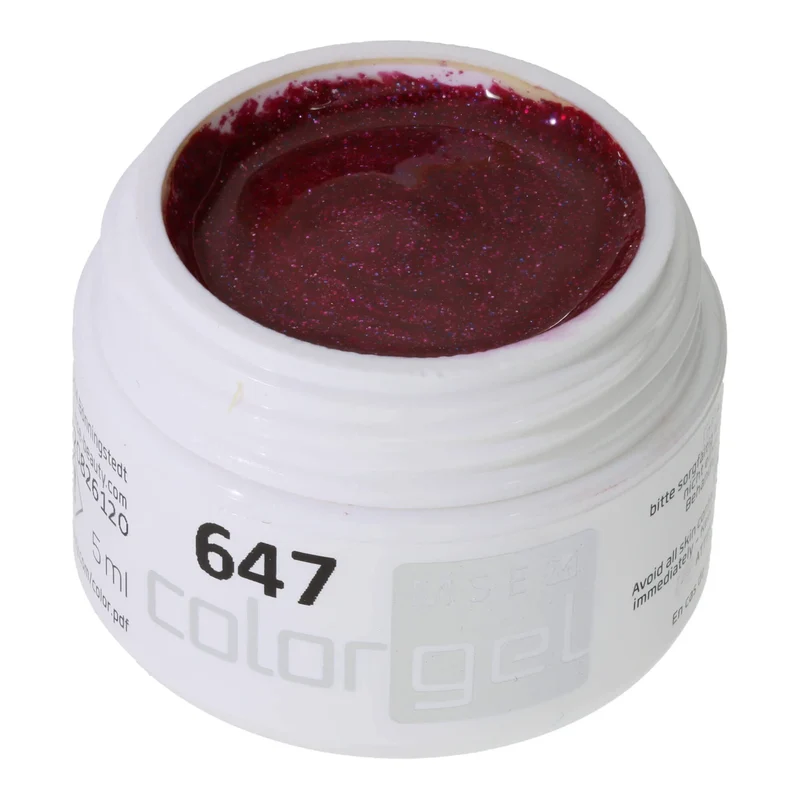 #647 Premium-GLITTER Color Gel 5ml Rot