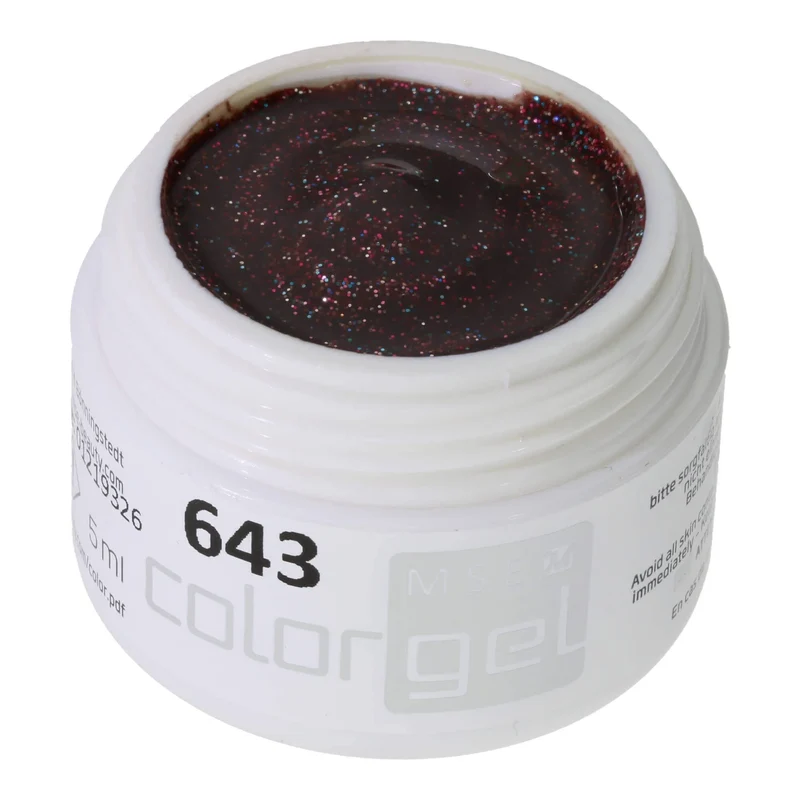 #643 Premium-GLITTER Color Gel 5ml Rotes Glittergel