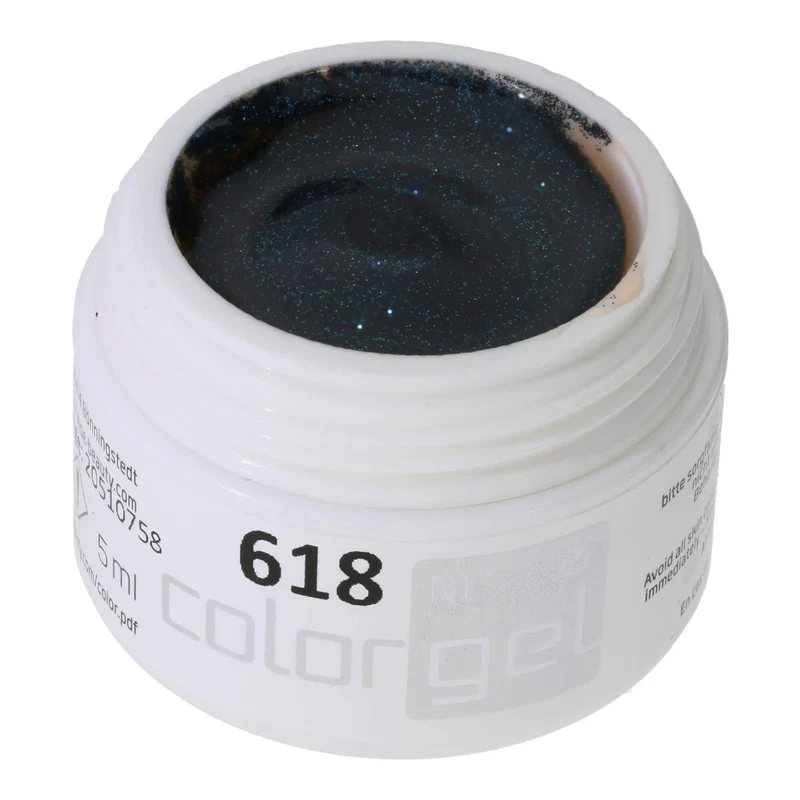 #618 Premium-GLITTER Color Gel 5ml Blau