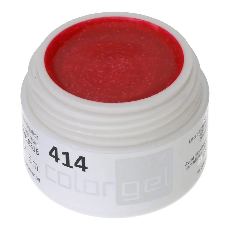 #414 Premium-GLITTER Color Gel 5ml Regenbogenglitter in Blasspink