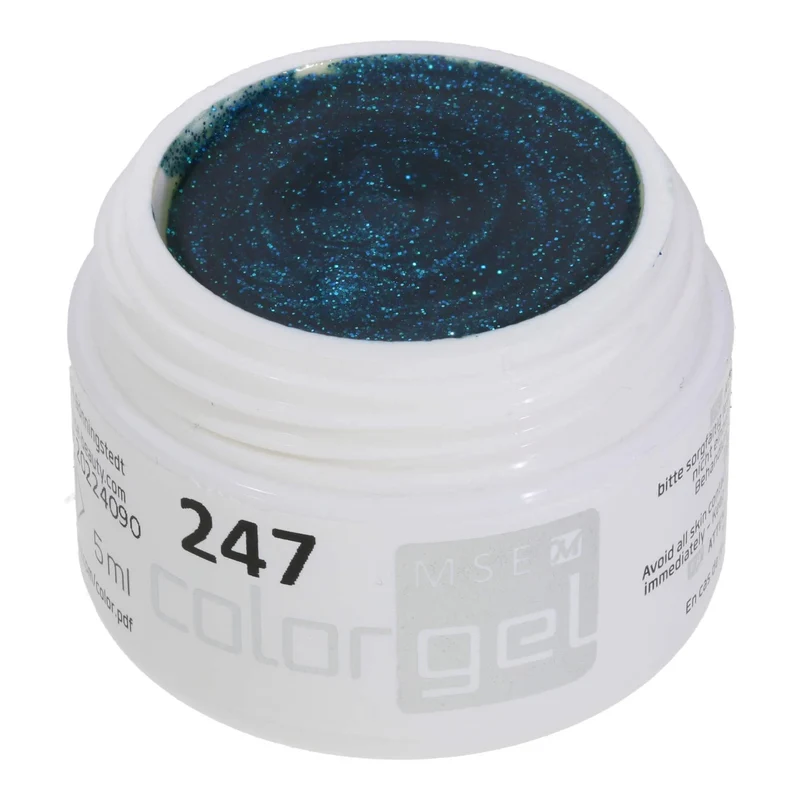 #247 Premium-GLITTER Color Gel 5ml Türkises Glittergel