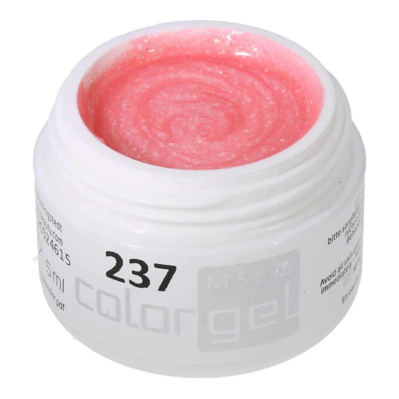 #237 Premium-GLITTER Color Gel 5ml Helles Rosa mit Regenbogeneffekt
