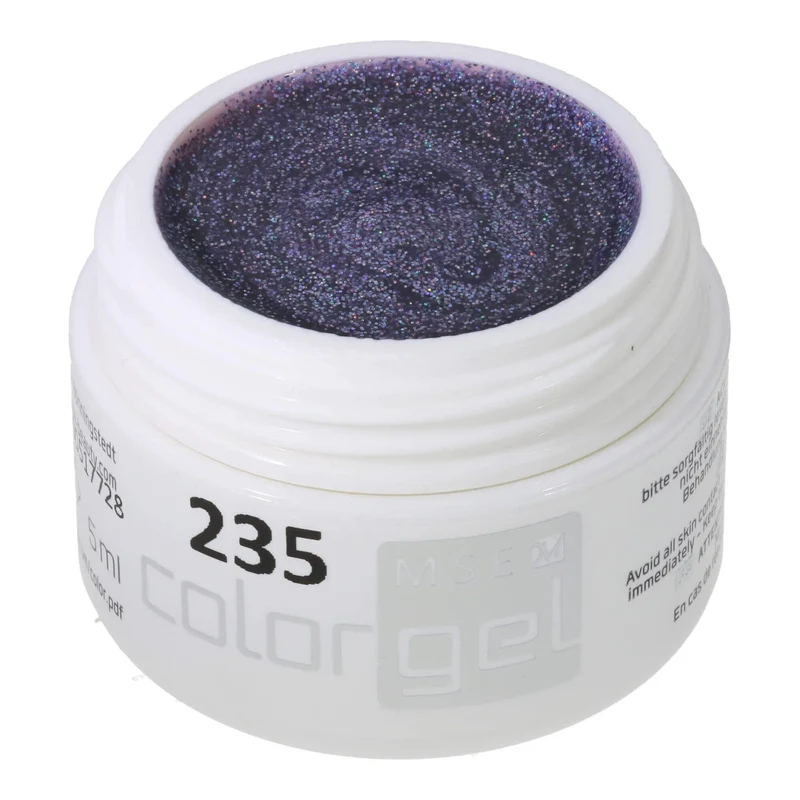 #235 Premium-GLITTER Color Gel 5ml Heller Lavendelton mit Regenbogenglitter