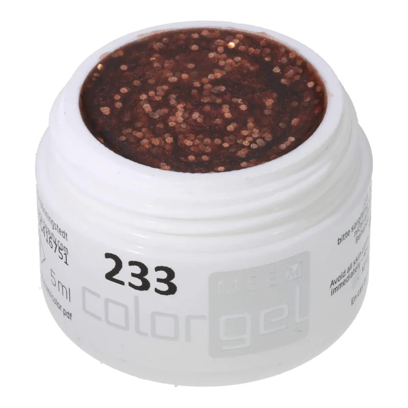 #233 Premium-GLITTER Color Gel 5ml Kupferrotes Glittergel