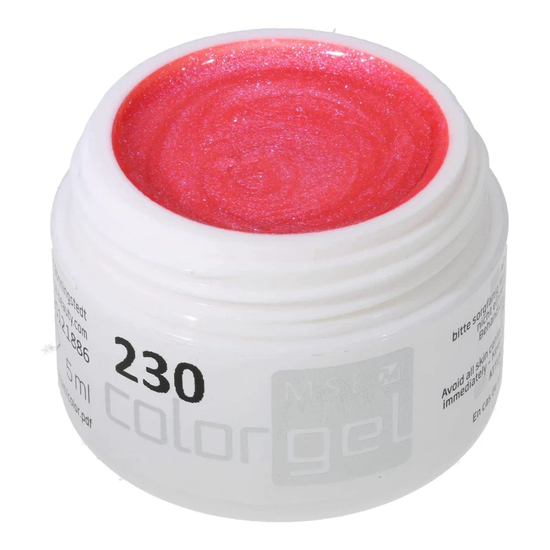 #230 Premium-EFFEKT Color Gel 5ml Transparentes Hellrosa mit blau-lilafarbenem Schimmer
