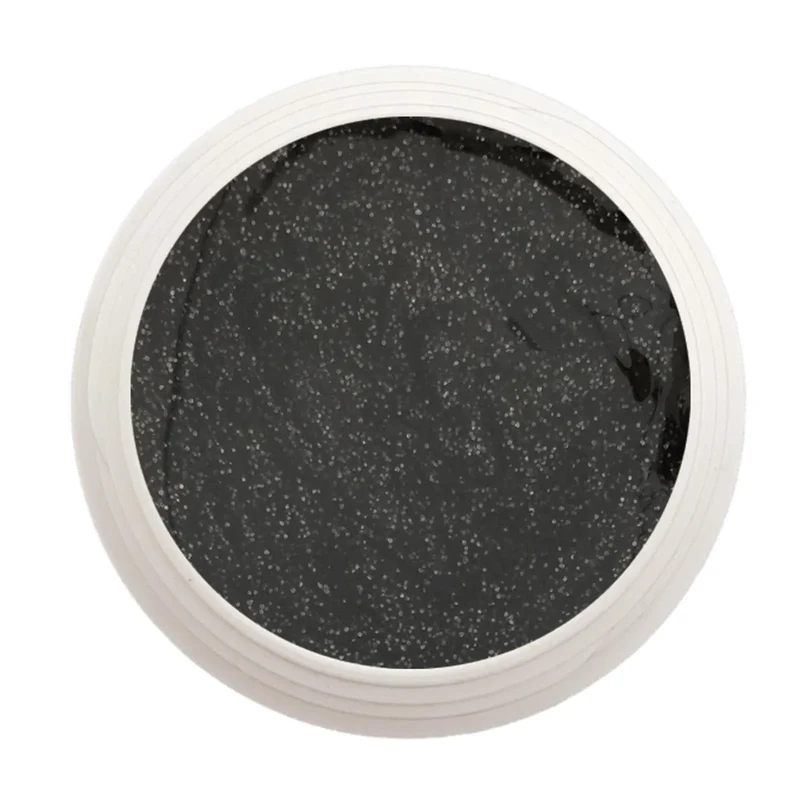 #228 Premium-GLITTER Color Gel 5ml Schwarz mit regenbogenfarbenem feinem Glitter