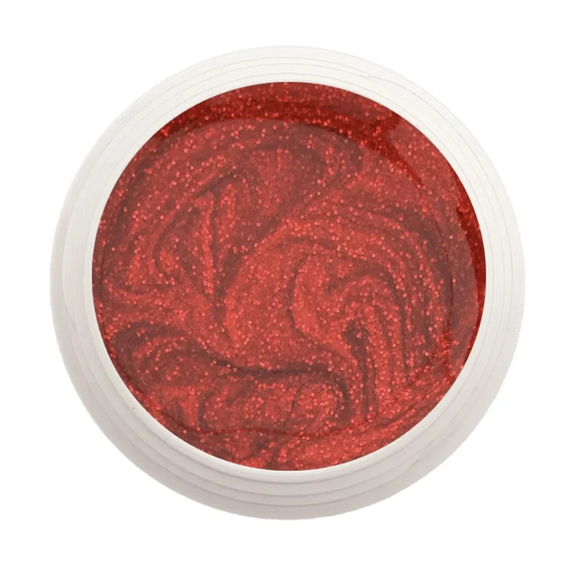 #226 Premium-GLITTER Color Gel 5ml Satt schimmendes Rot verstärkt durch einen farbintensiven Glitter