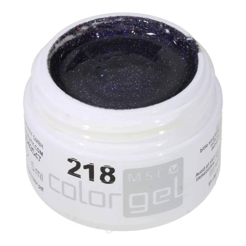 #218 Premium-GLITTER Color Gel 5ml Dunkles Violett mit ausdruckstarken Holografieeffekten