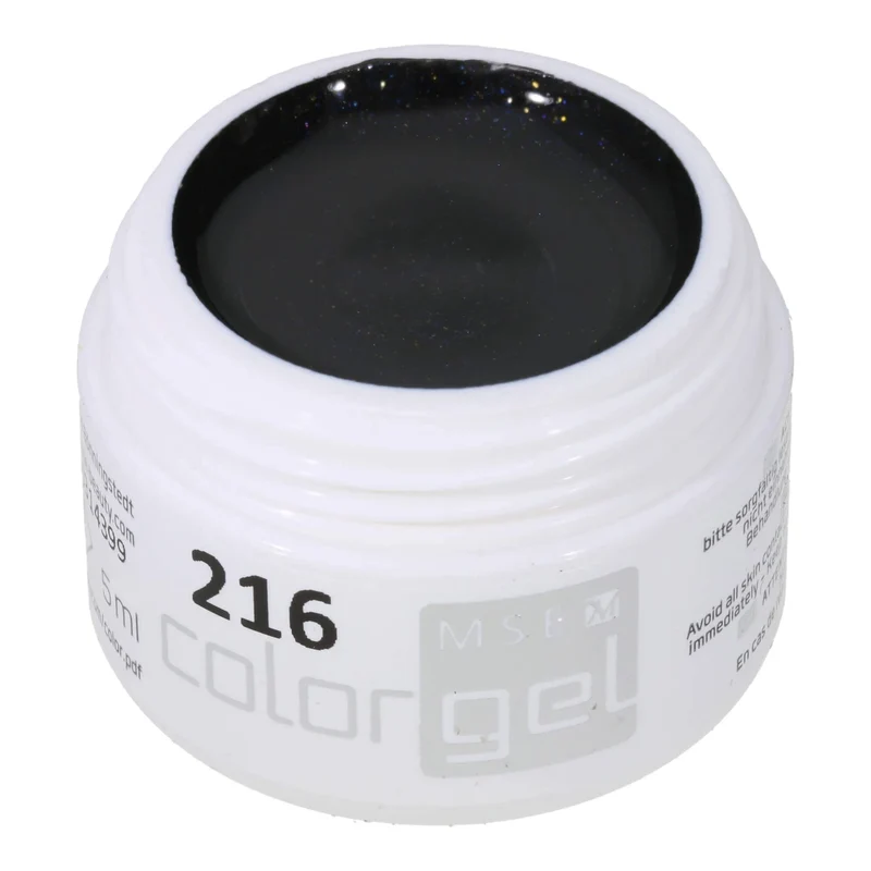 #216 Premium-EFFEKT Color Gel 5ml Schwarz mit Multicoloreffekt