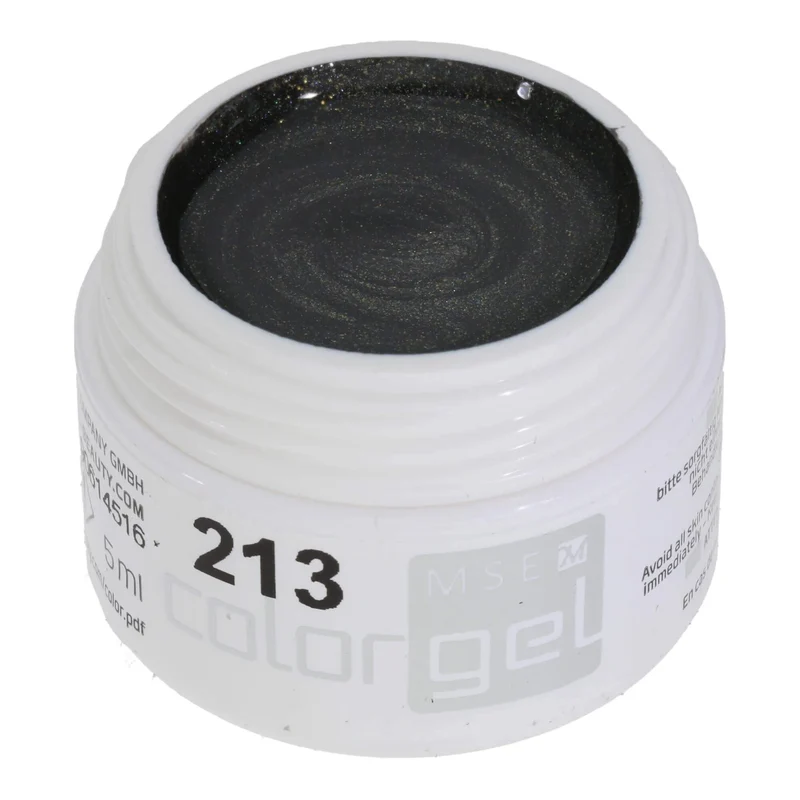 #213 Premium-EFFEKT Color Gel 5ml Dunkles Grau mit grünem Unterton und Glanzeffekten