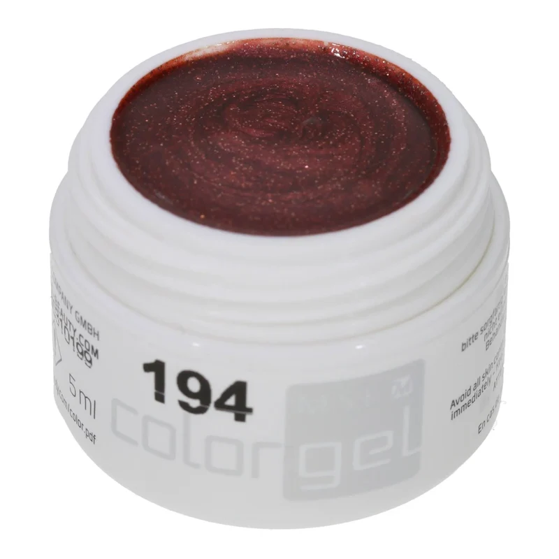 #194 Premium-GLITTER Color Gel 5ml Beerenrot mit Bronzeglitter