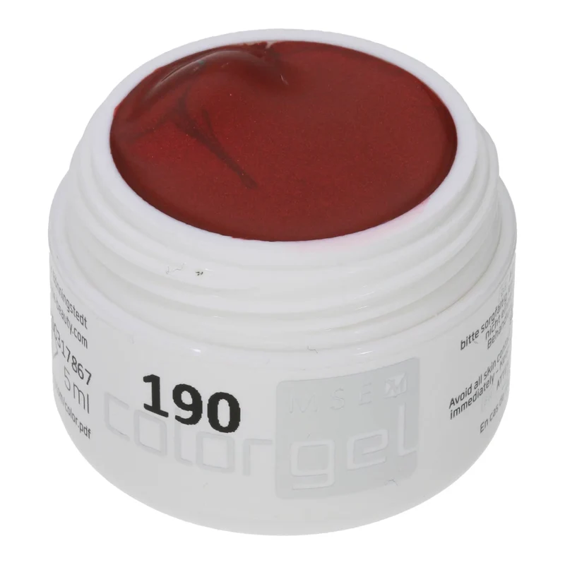 #190 Premium-EFFEKT Color Gel 5ml Dunkelrot mit dezentem rotem Perlglanz