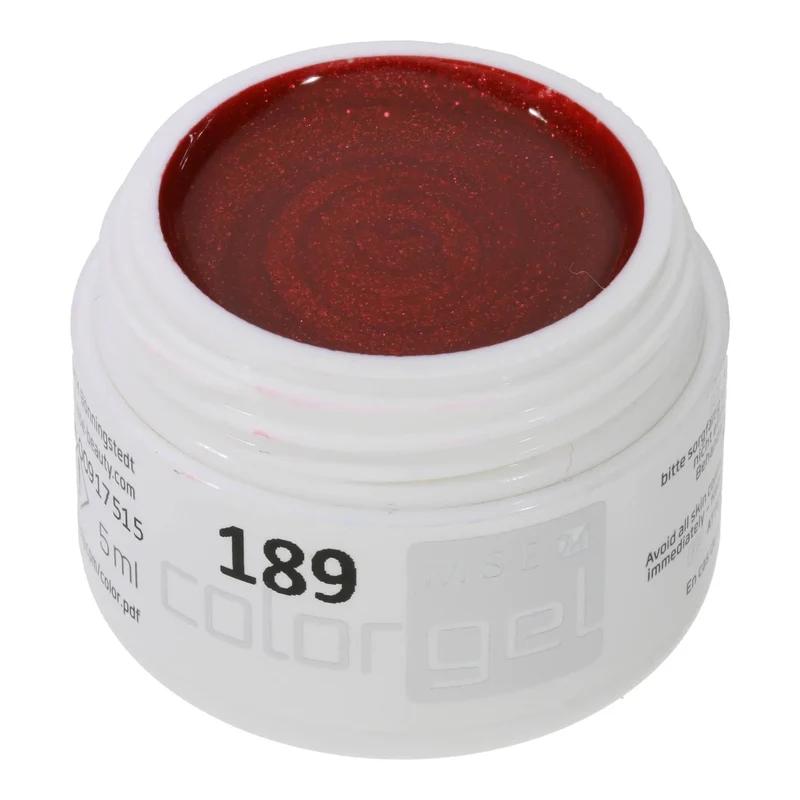 #189 Premium-EFFEKT Color Gel 5ml Kräftiges Rot mit ausgeprägtem rosa-rotem Perlglanz