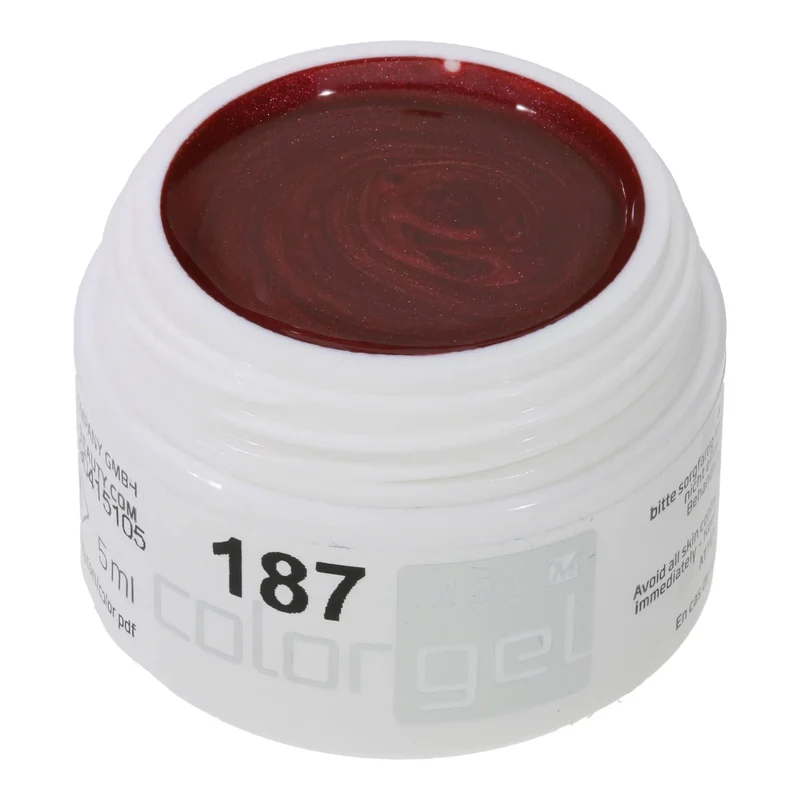 #187 Premium-EFFEKT Color Gel 5ml Dunkles Beerenrot mit Perlglanz