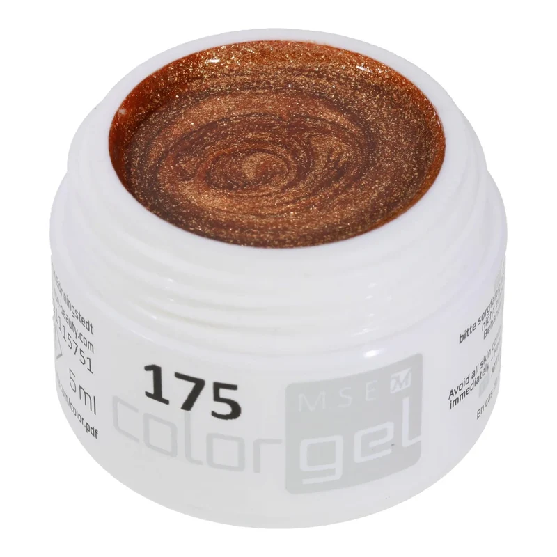 #175 Premium-GLITTER Color Gel 5ml Bronze verstärkt durch kräftige bronzefarbene Effekte