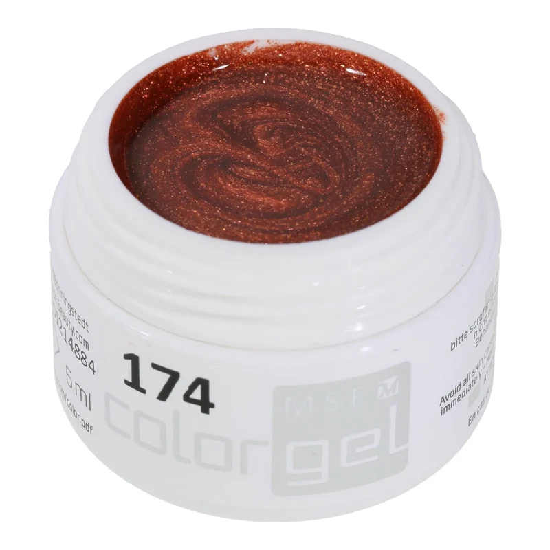 #174 Premium-GLITTER Color Gel 5ml Kupfer verstärkt durch kupferfarbene Effekte