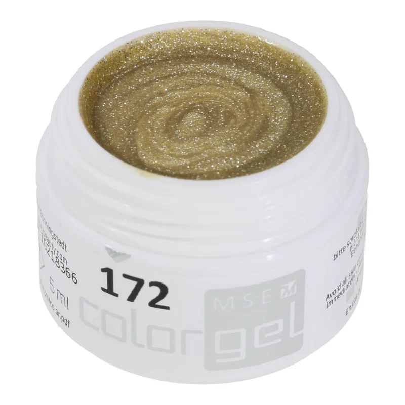 #172 Premium-GLITTER Color Gel 5ml Gold mit kräftigem Silberglitter