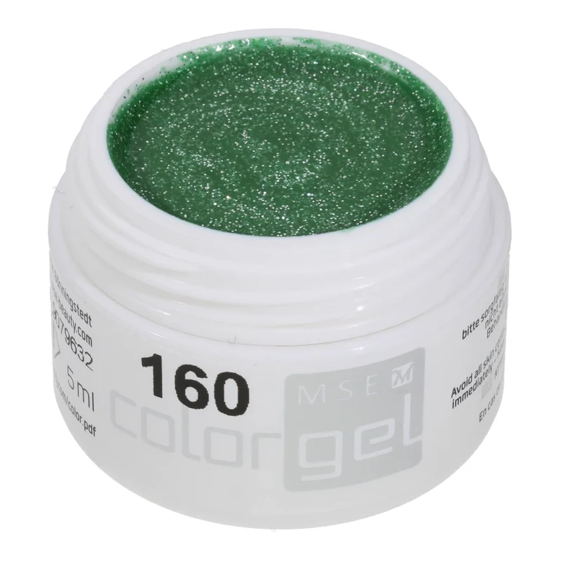 #160 Premium-GLITTER Color Gel 5ml Grasgrün mit silberem Glitter