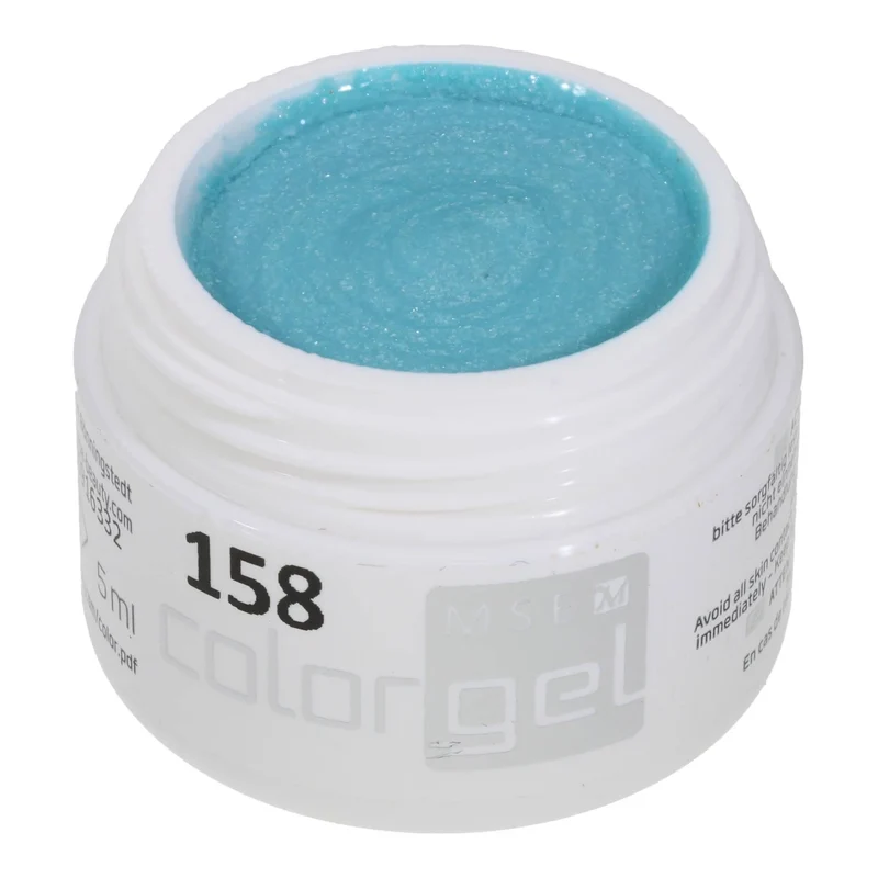 #158 Premium-EFFEKT Color Gel 5ml Blasses Blaugrün mit Silbereffekt