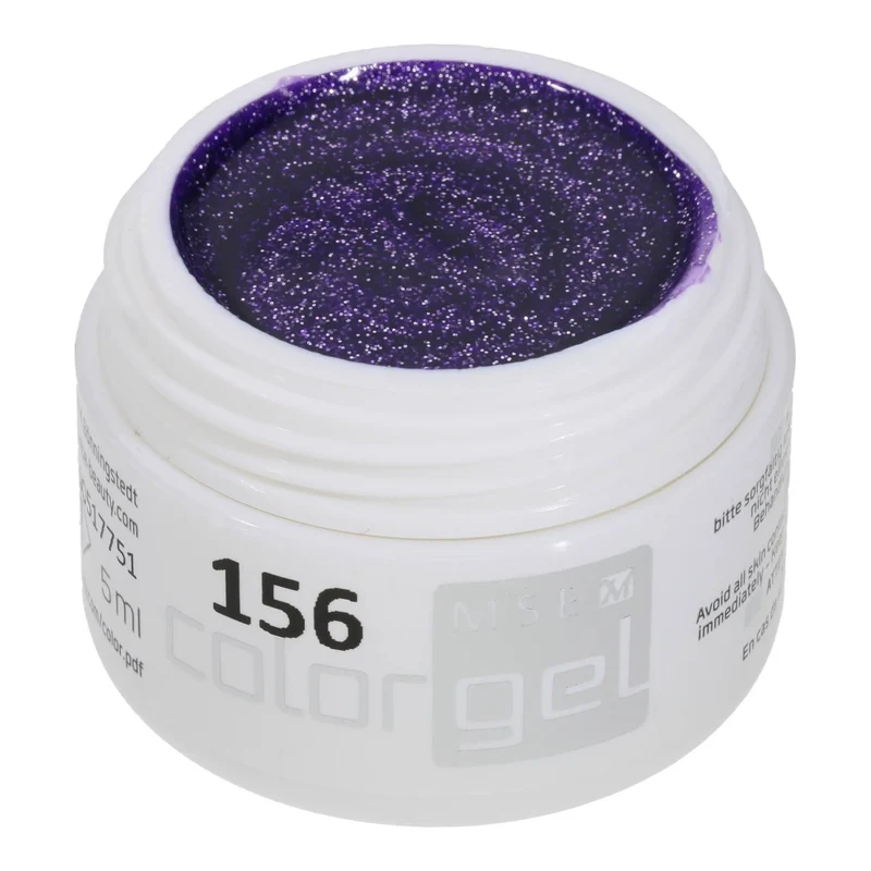 #156 Premium-GLITTER Color Gel 5ml Violett und Silberglitter