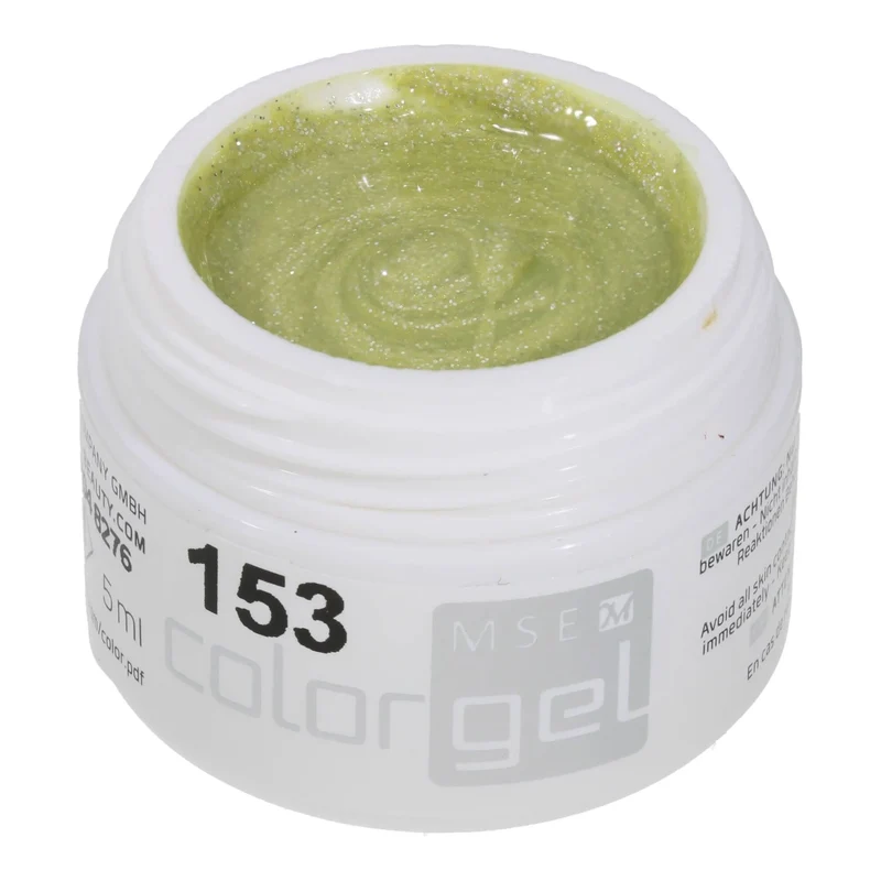 #153 Premium-GLITTER Color Gel 5ml Grüngelb mit Silberglitter