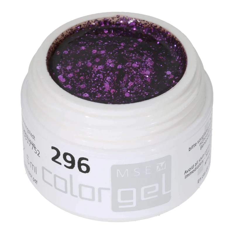 #296 Premium-GLITTER Color Gel 5ml Klassisches violettes Glittergel dominiert von groben Glitterpartikeln