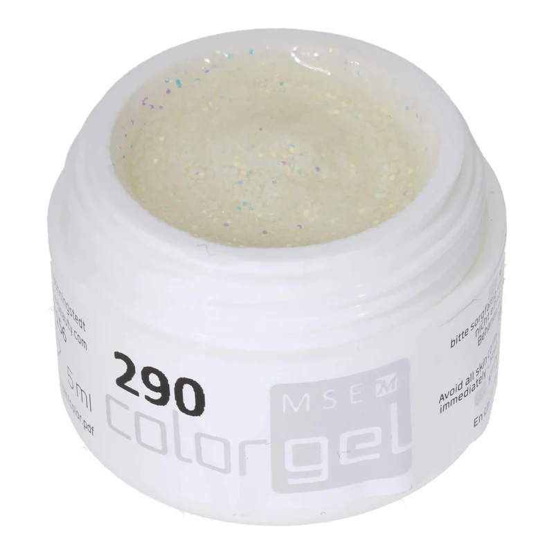 #290 Premium-GLITTER Color Gel 5ml Hochzeitsglitter Weiss + rot-gold-irisierend