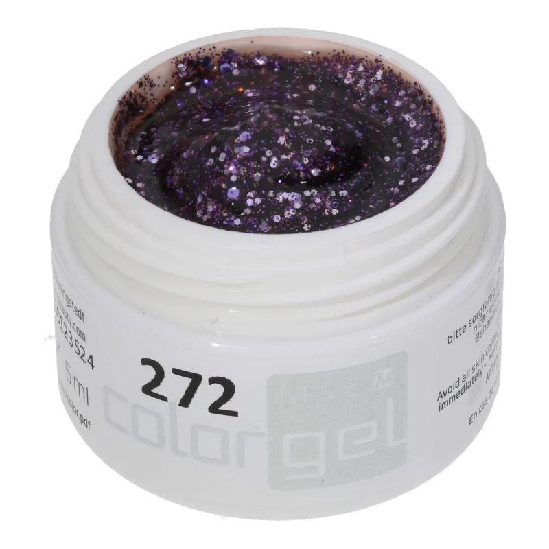 #272 Premium-GLITTER Color Gel 5ml Klares Gel mit Glitter in unterschiedlichen Violetttönen