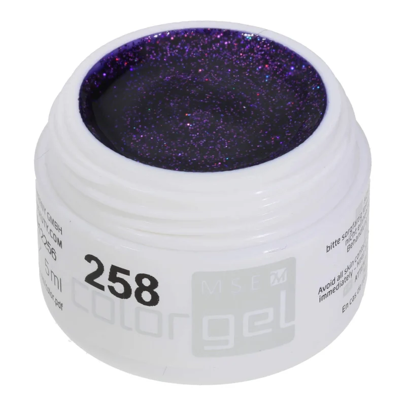#258 Premium-GLITTER Color Gel 5ml Blau mit violettrotem Glitter