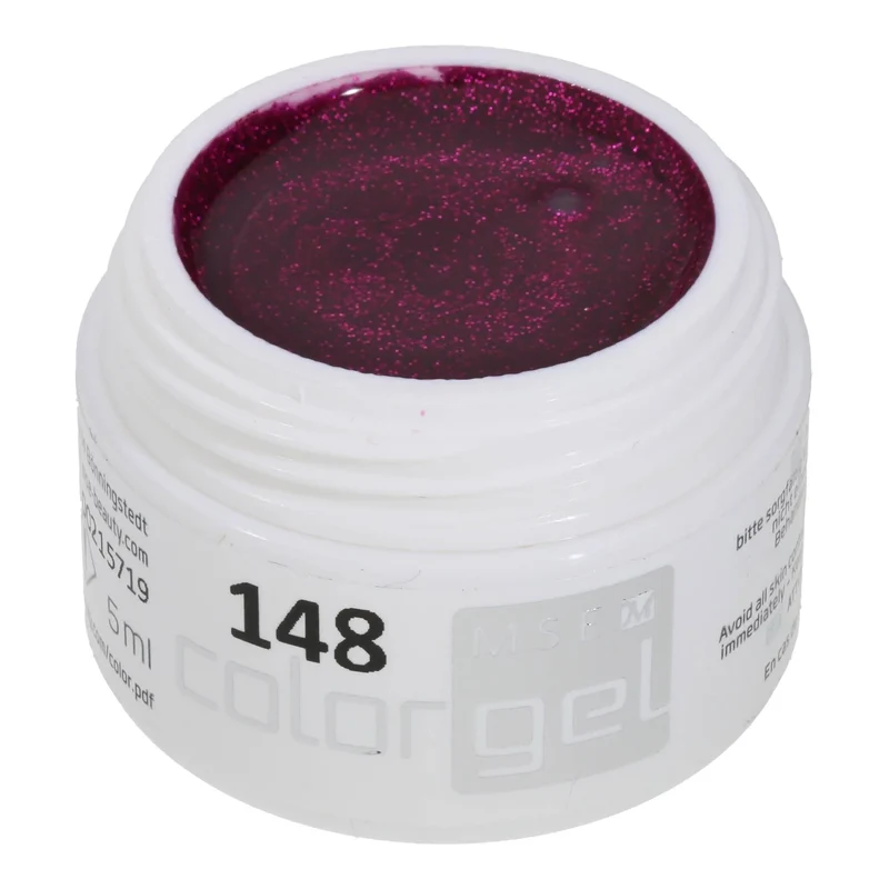 #148 Premium-GLITTER Color Gel 5ml Dunkles pinkes Glittergel