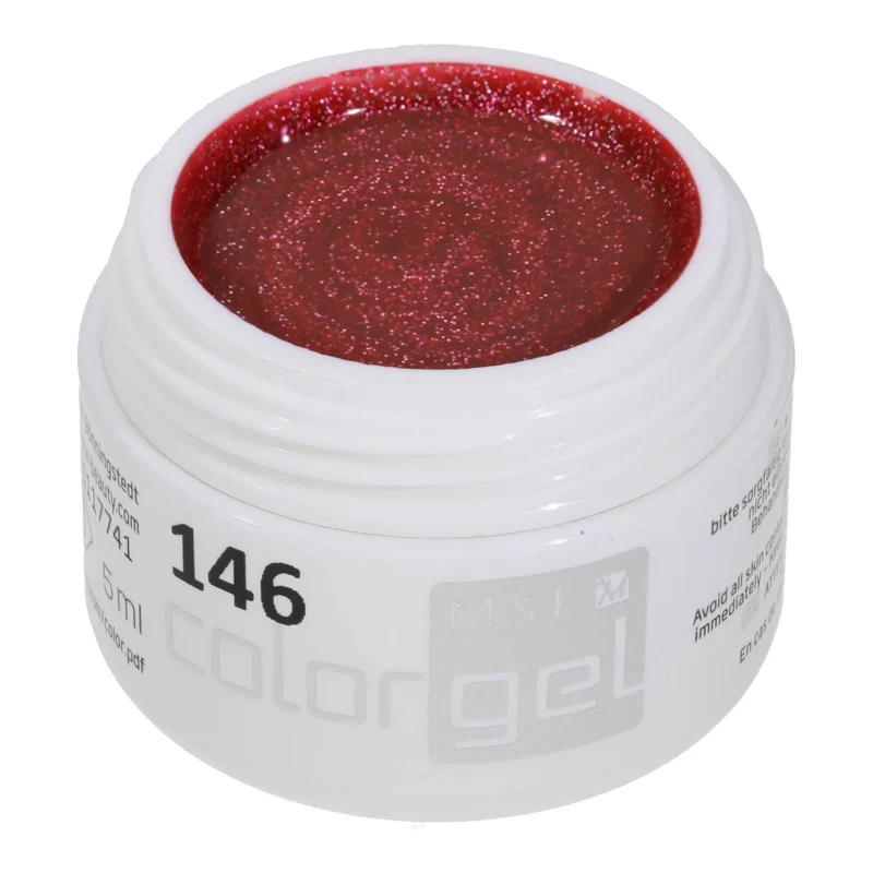 #146 Premium-GLITTER Color Gel 5ml Altrosa mit Silberglitter